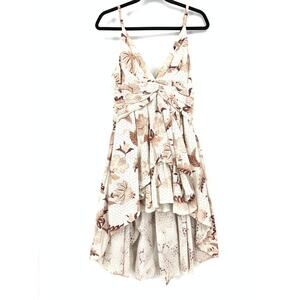 Thurley Dress Women's Size 4 High Low Floral Print Cotton Sleeveless Multicolor